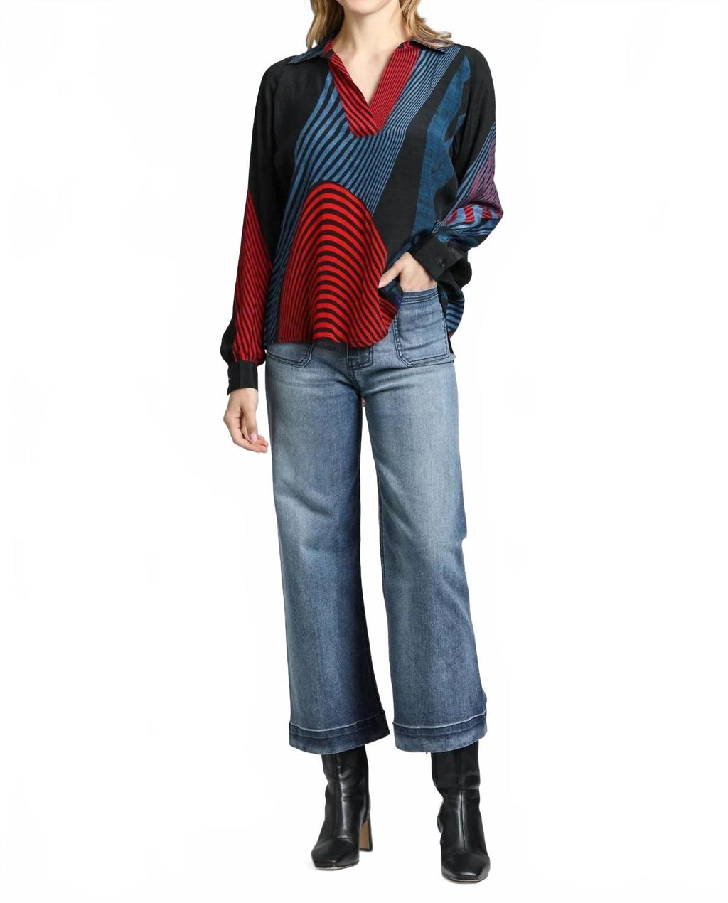Just In Time Cropped Wide Leg Pants In Indigo
