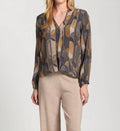Crossover Top With Tassel In Gray Multi