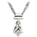 Rhodium Brass Chain Pendant with AAA Grade CZ in Clear