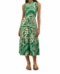 Alva Leaf Midi Dress In Amazon Green