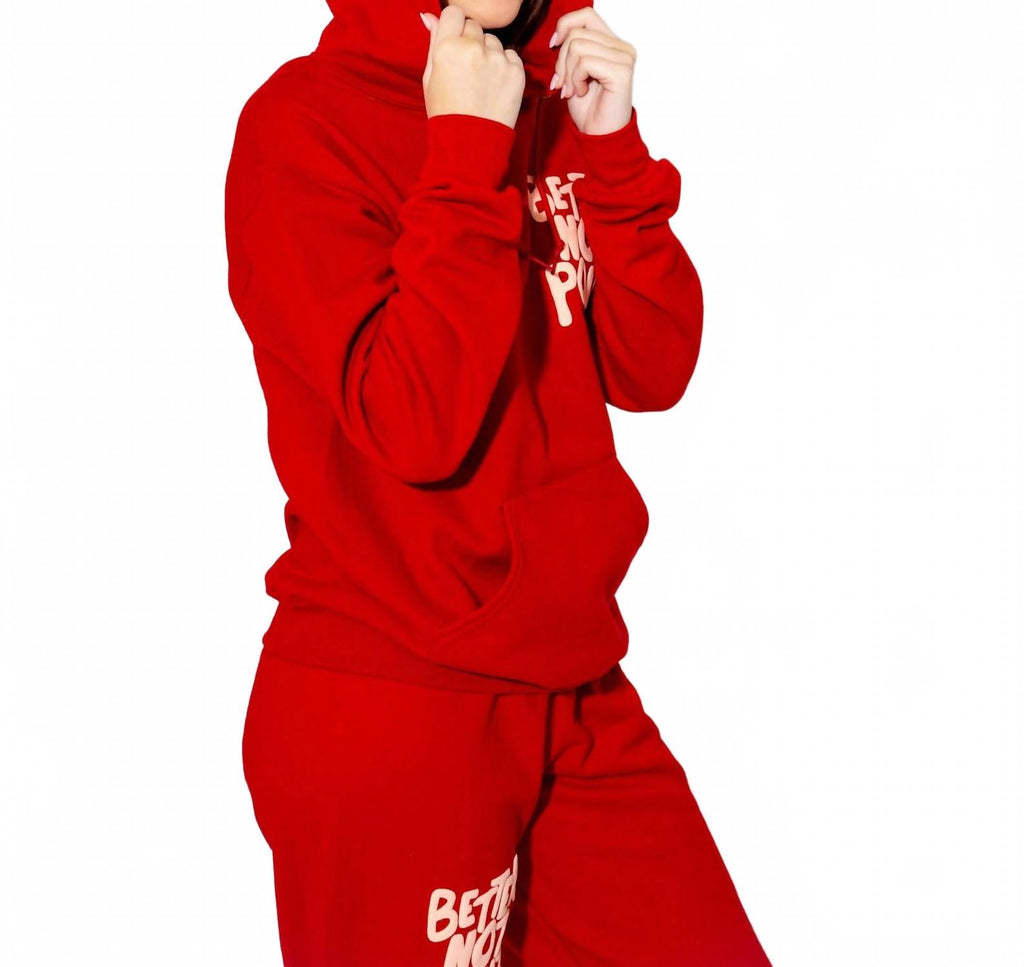 Better Not Pout Hoodie In Red