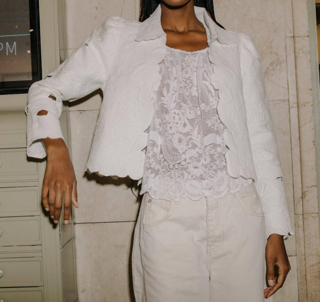 Sylvia Embroidered Jacket In Cream
