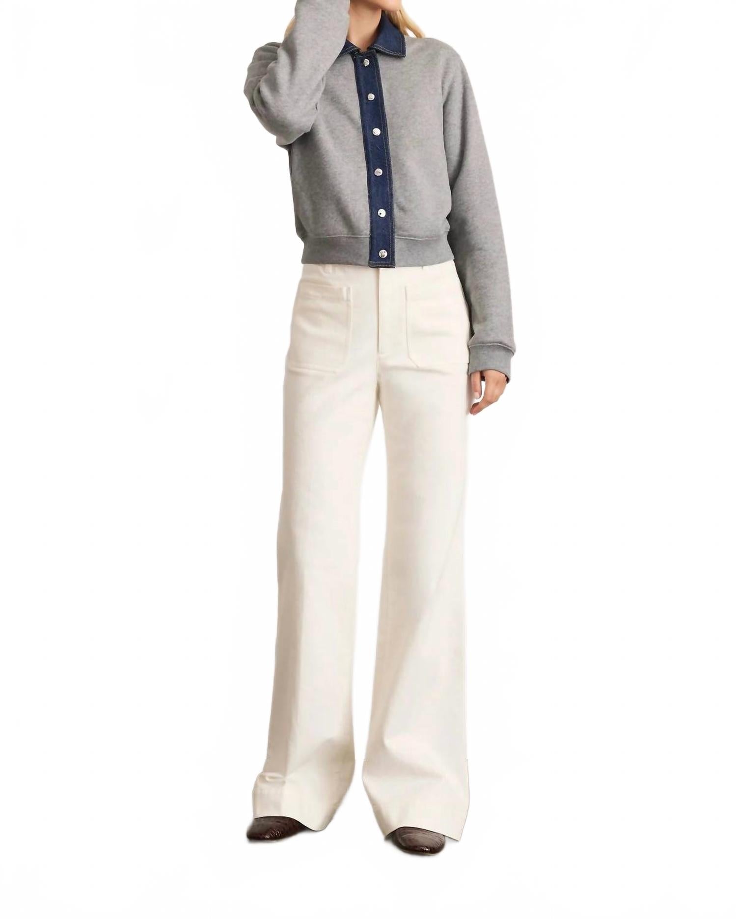 Rita Cozy Terry Knit Jacket In Heather Grey