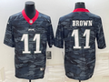 Men's Philadelphia Eagles A.J. Brown #11 Grey Camouflage Game Jersey1