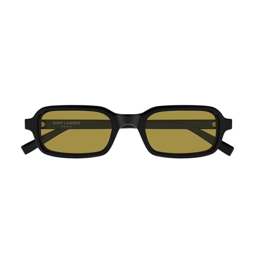 Rectangular Frame Sunglasses With Olive Green Lenses