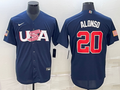 Men's 2023 World Baseball Classic #20 Pete Alonso USA Navy jersey