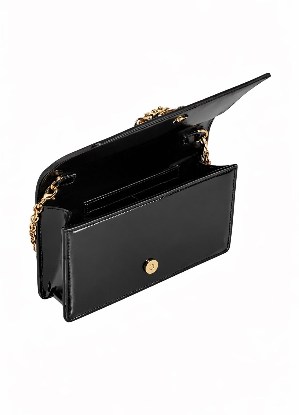 Versace Patent Leather Medusa Chain Wallet