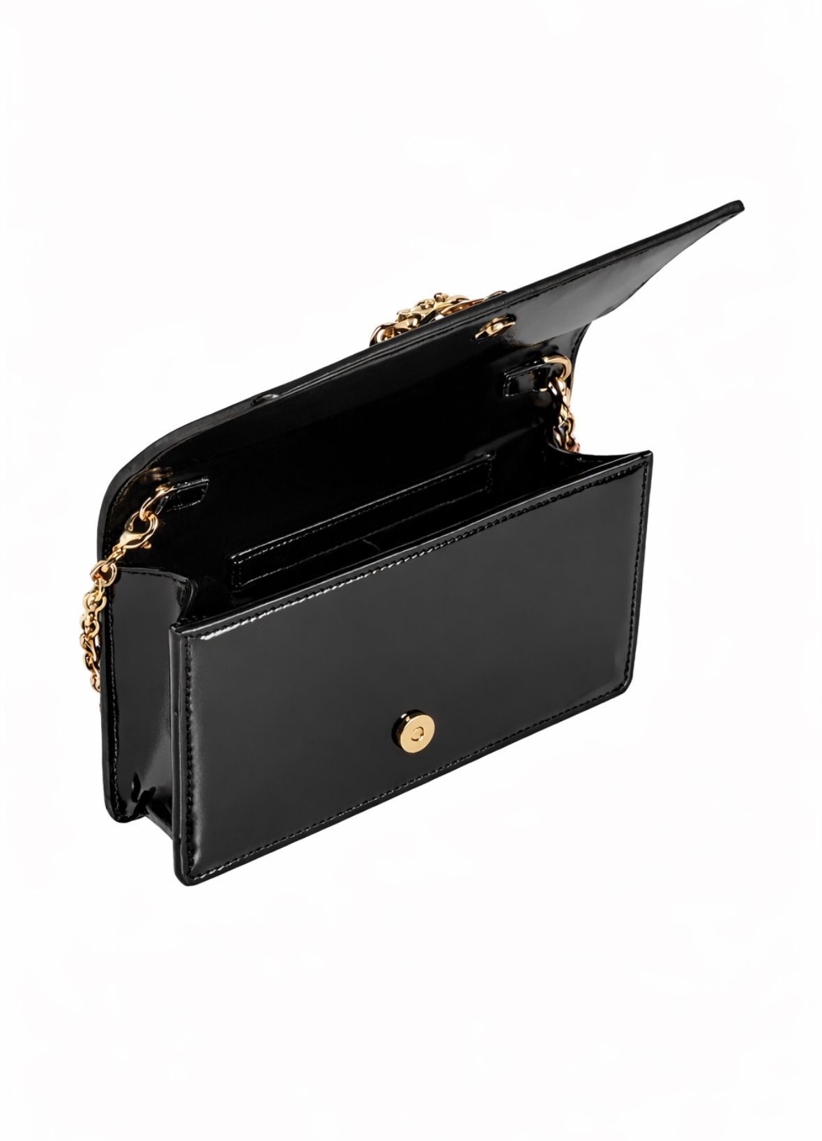 Versace Patent Leather Medusa Chain Wallet
