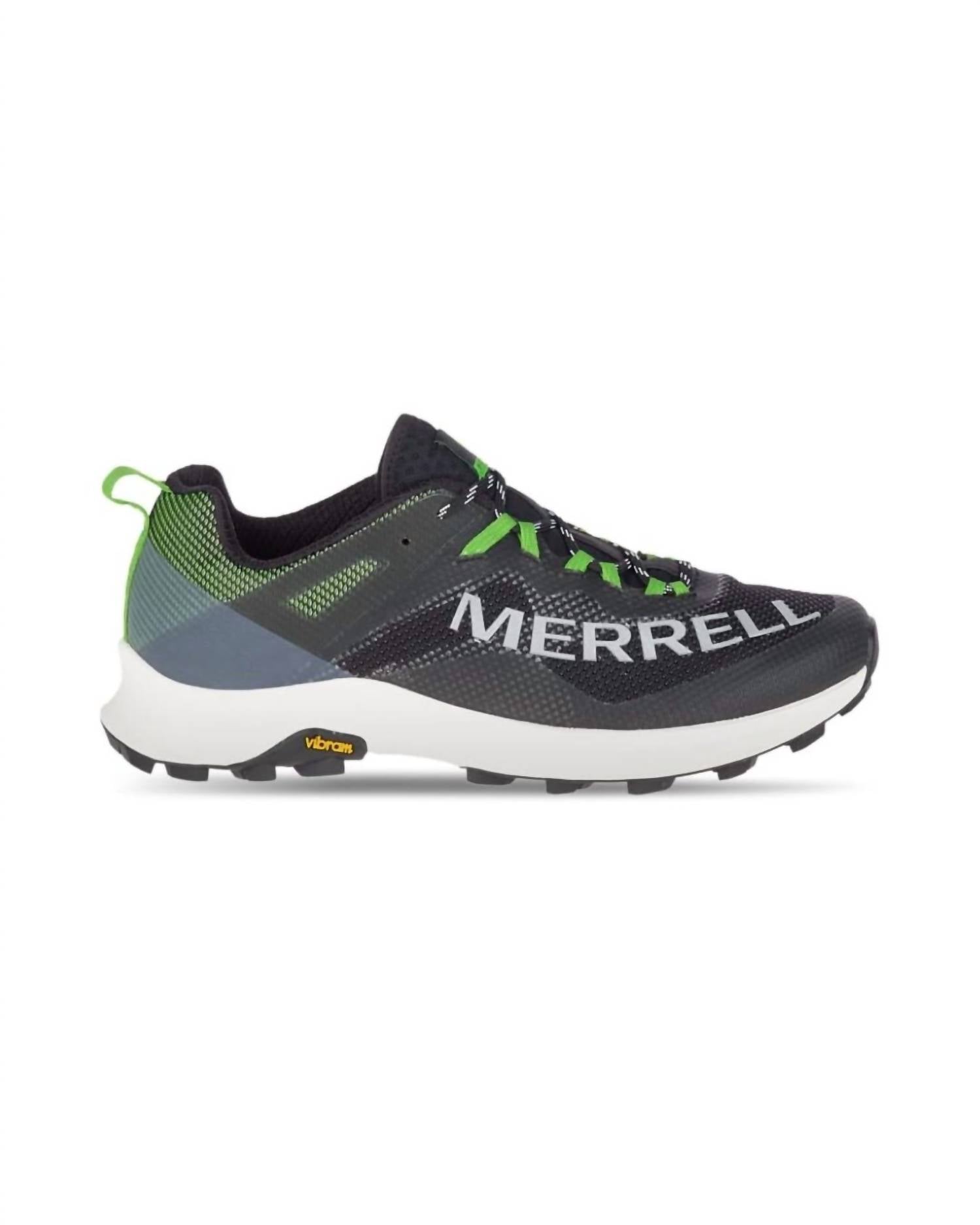 Men's Mtl Long Sky 12.0 Trail Running Shoes In Black/lime