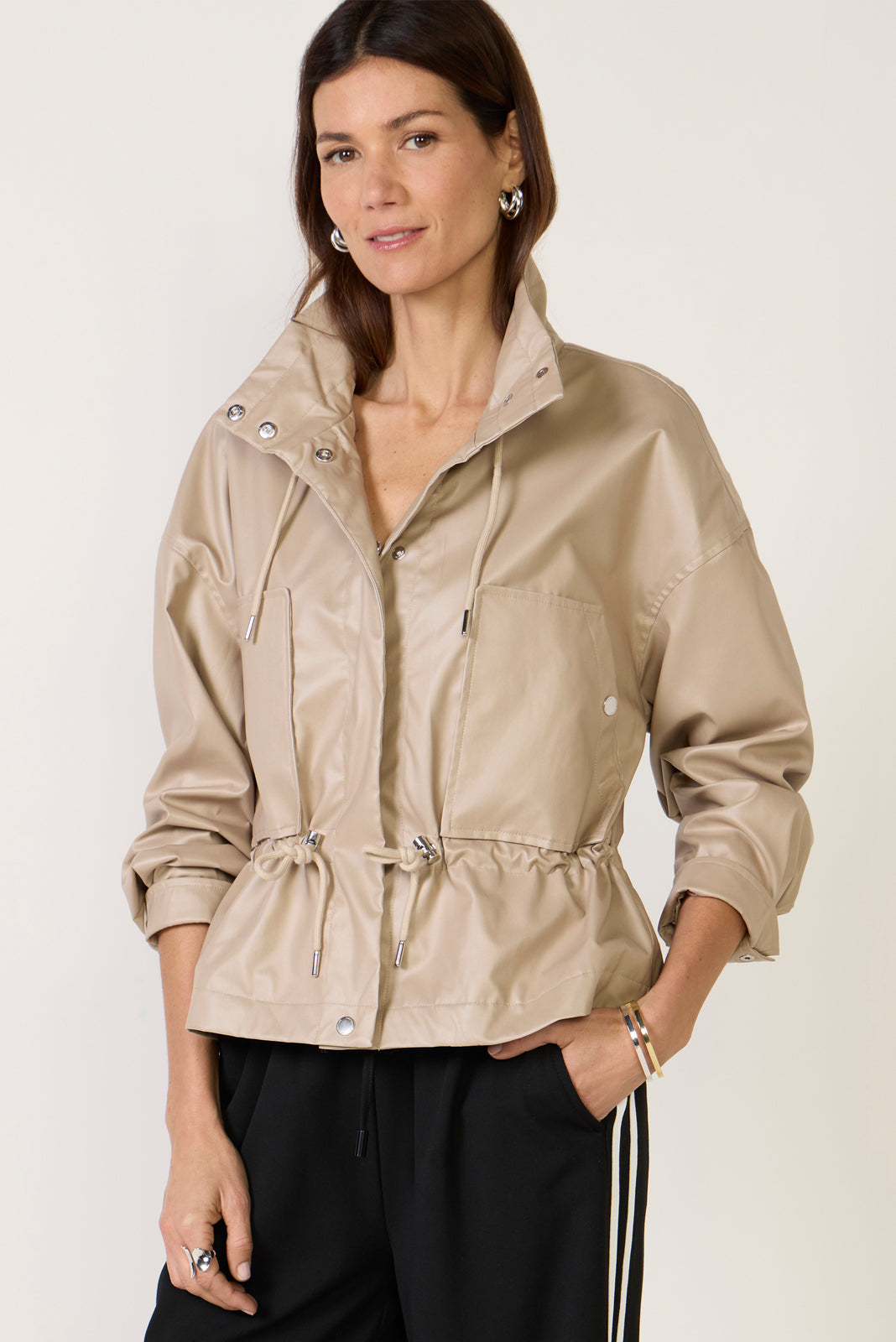 Women's Faux Leather Bomber Jacket