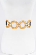 Slim Elastic Waist Belt with Multi Metal Hardware