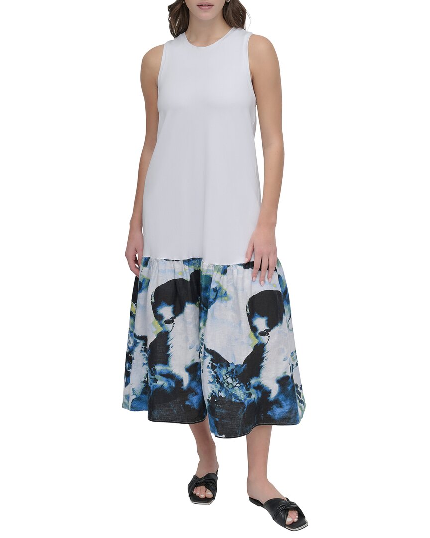 DKNY Mix Media Midi Dress