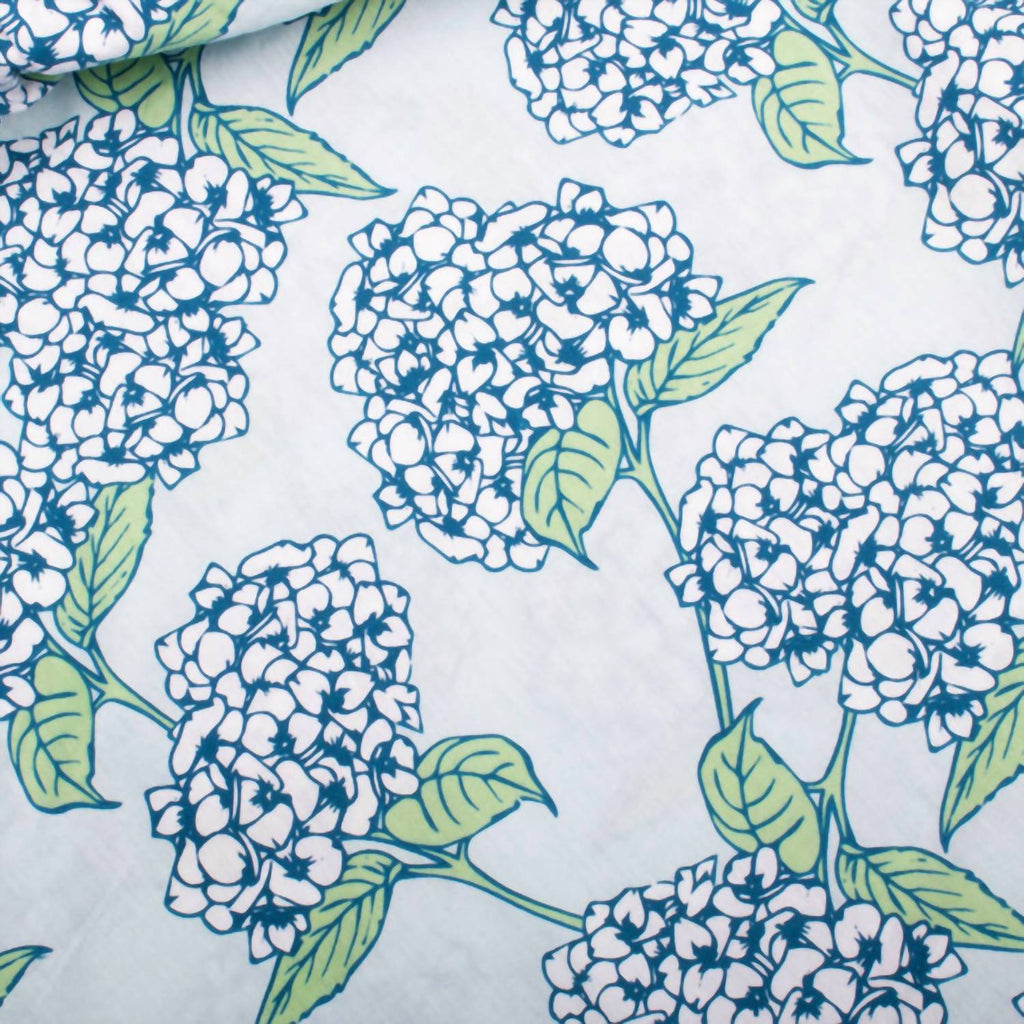 Tie Top Smocked Maxi Dress In Hydrangea Stem