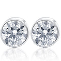 .20Ct Round Brilliant Cut Natural Quality VS2-SI1 Diamond Stud Earrings in 14K Gold Round Bezel Setting