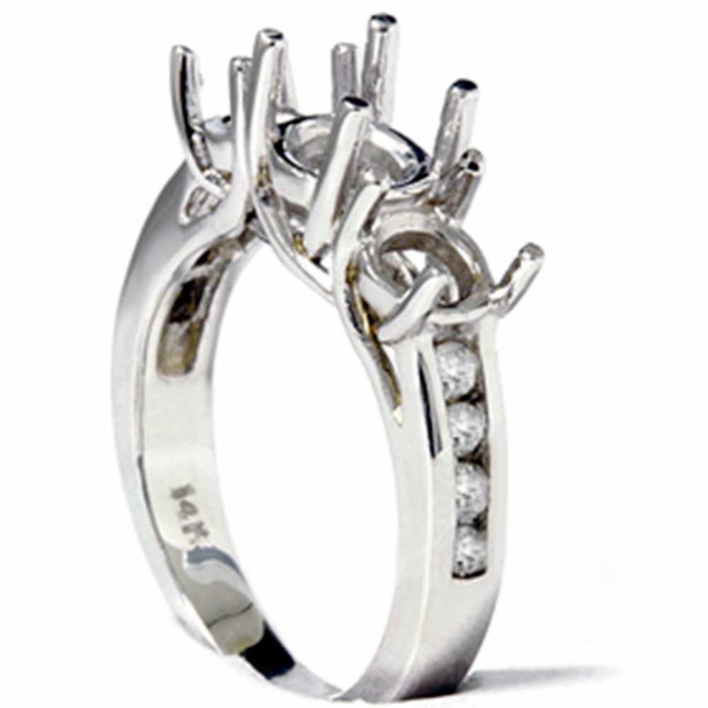 Three Stone Past Present Future Diamond Ring Mount 14K Size Selectable