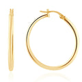 14k Yellow Gold 2mm Designer Hoops Women's Earrings 1" Tall 1.25grams
