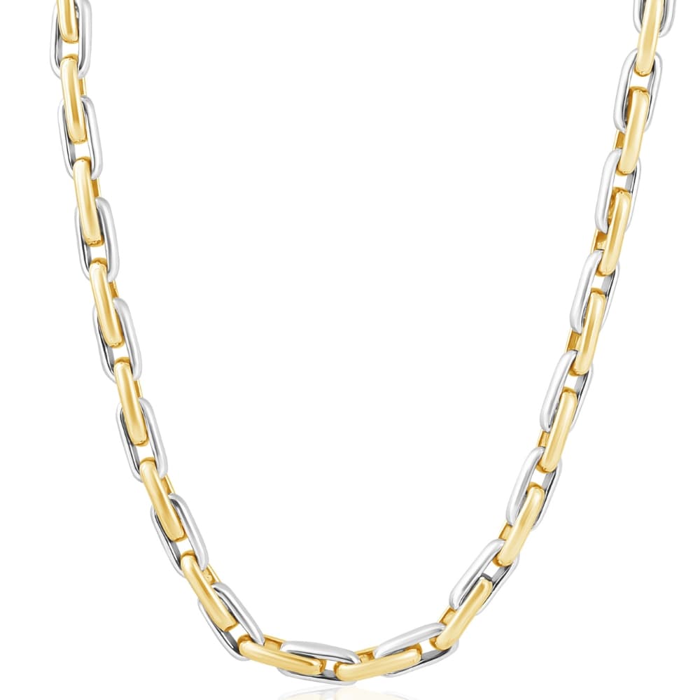 Men's Long Round 14k Gold (100gram) or Platinum (188gram) 6.5mm Link Chain Necklace 22"