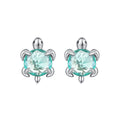 Aqua Sea Turtle Stud Earrings