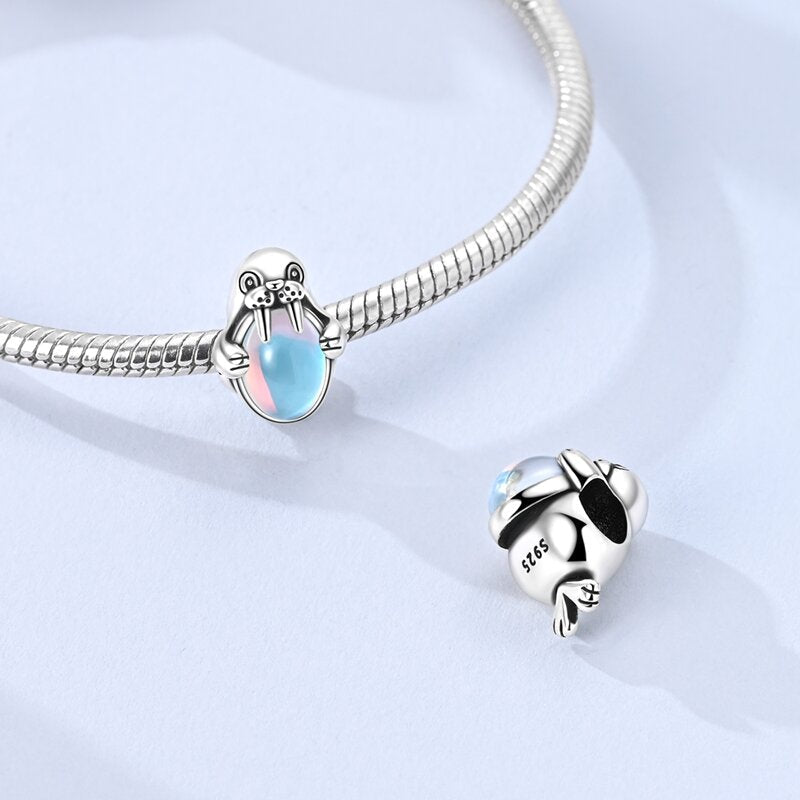 Arctic Walrus Opal Glow Charm