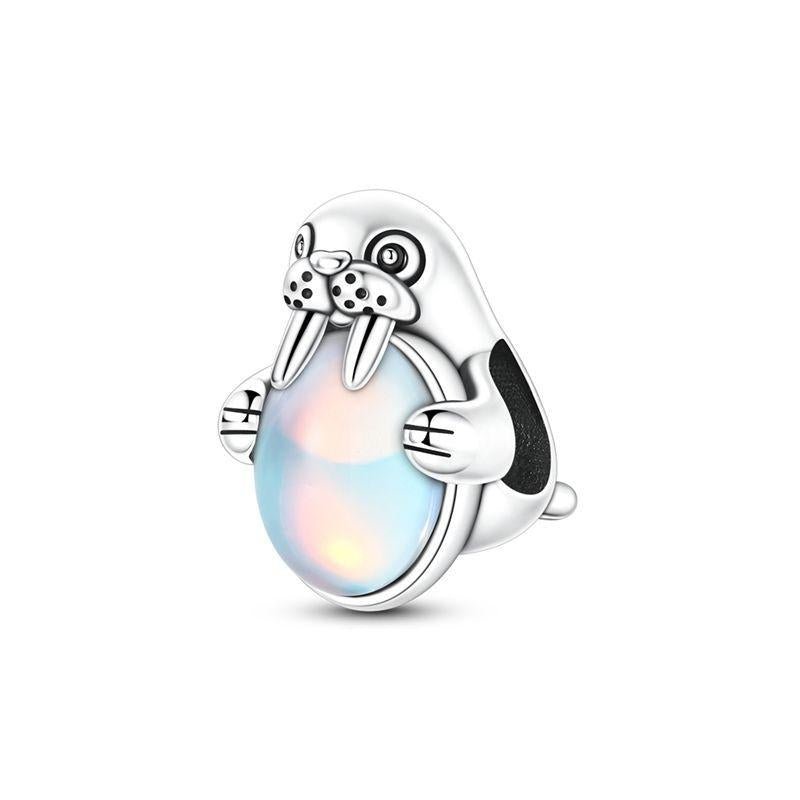 Arctic Walrus Opal Glow Charm