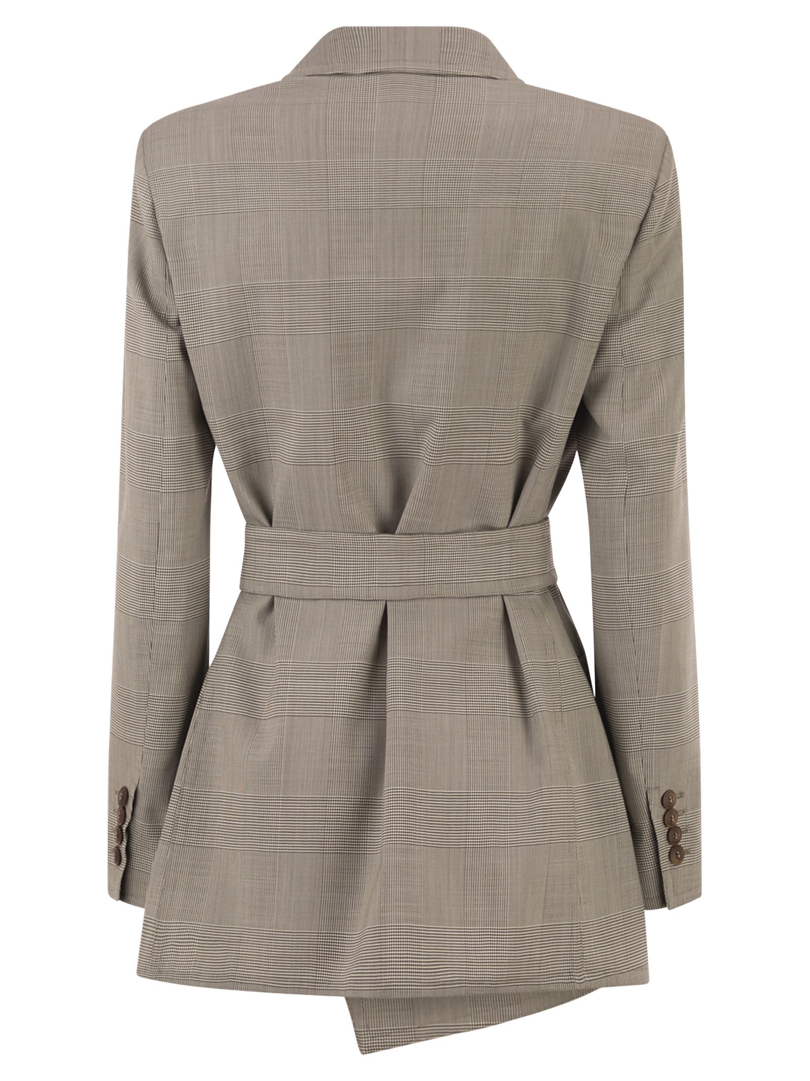 Max Mara Women Mxmnasello - Prince Of Wales Tailored Blazer With Belt