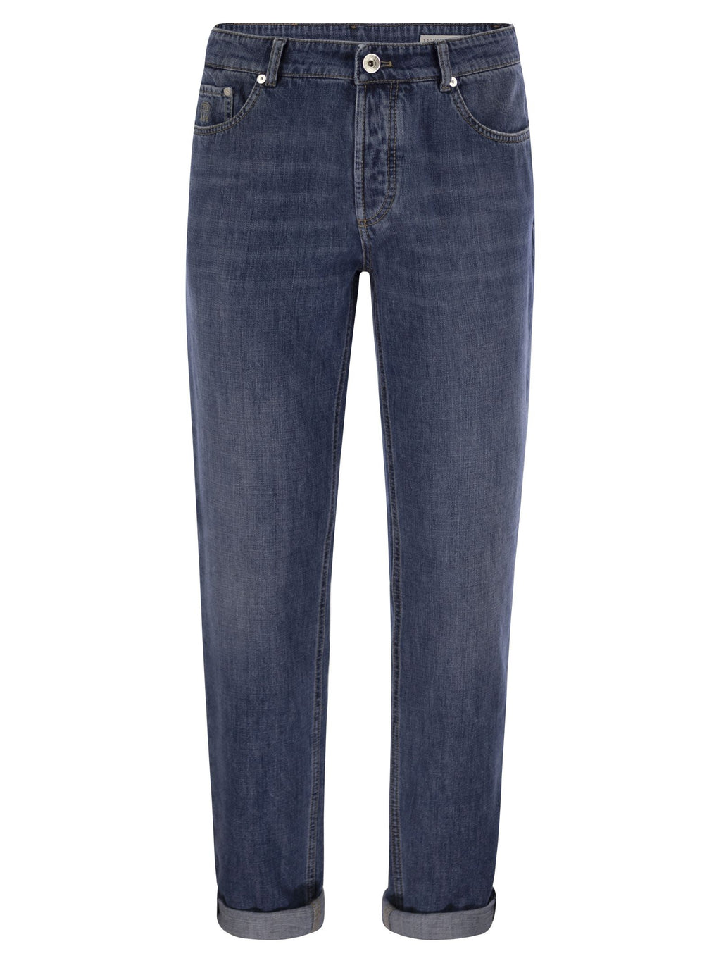 Brunello Cucinelli Men Five-Pocket Traditional Fit Trousers In Lightweight Denim