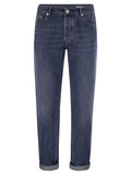 Brunello Cucinelli Men Five-Pocket Traditional Fit Trousers In Lightweight Denim