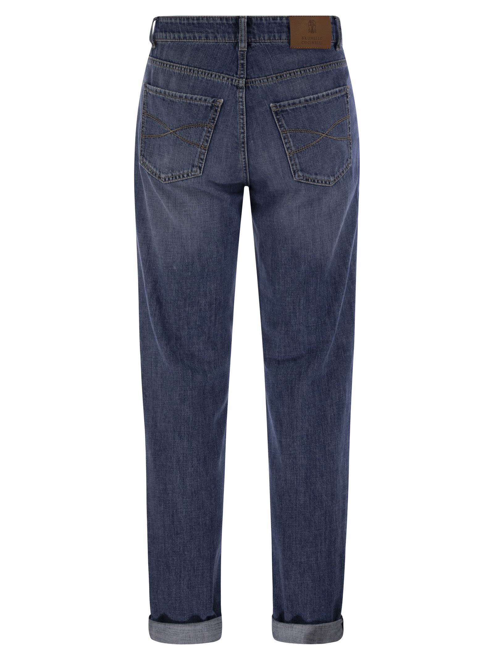Brunello Cucinelli Men Five-Pocket Traditional Fit Trousers In Lightweight Denim