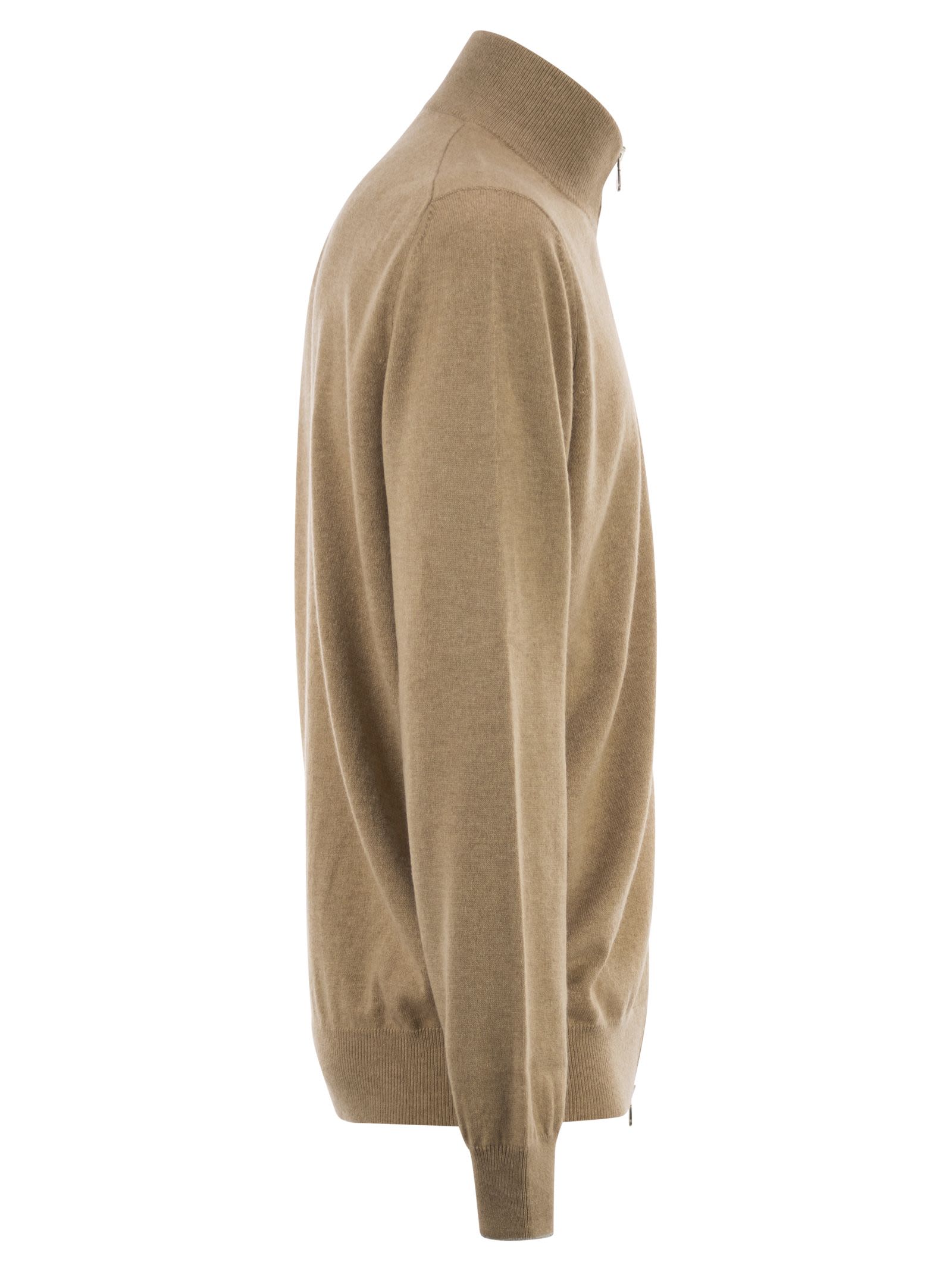 Brunello Cucinelli Men High-Necked Cashmere Cardigan With Zip