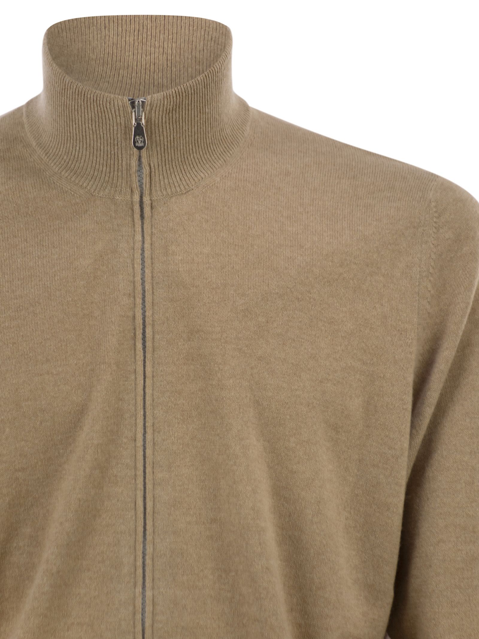 Brunello Cucinelli Men High-Necked Cashmere Cardigan With Zip