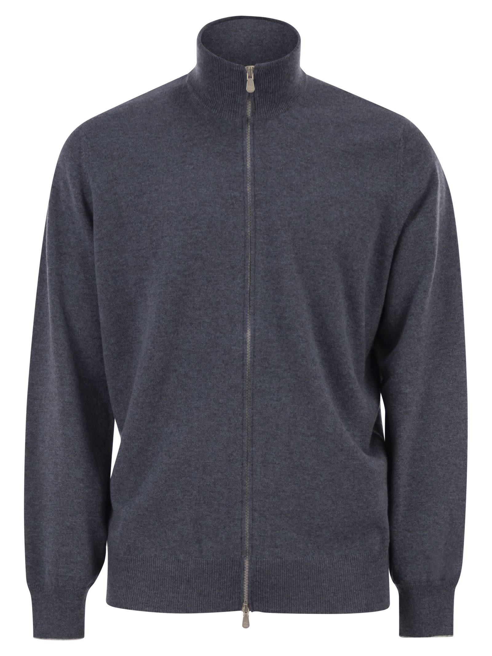 Brunello Cucinelli Men High-Necked Cashmere Cardigan With Zip