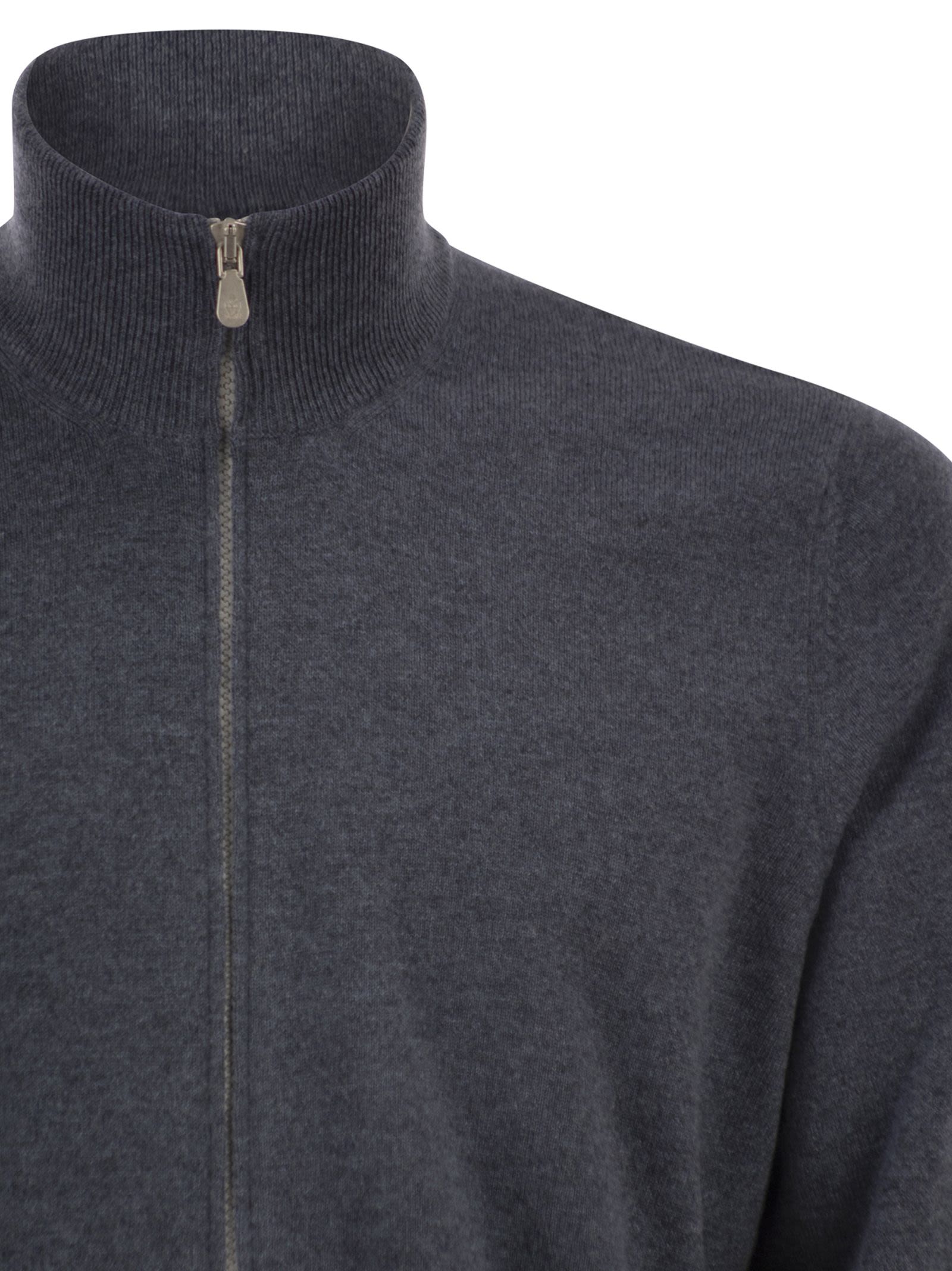 Brunello Cucinelli Men High-Necked Cashmere Cardigan With Zip