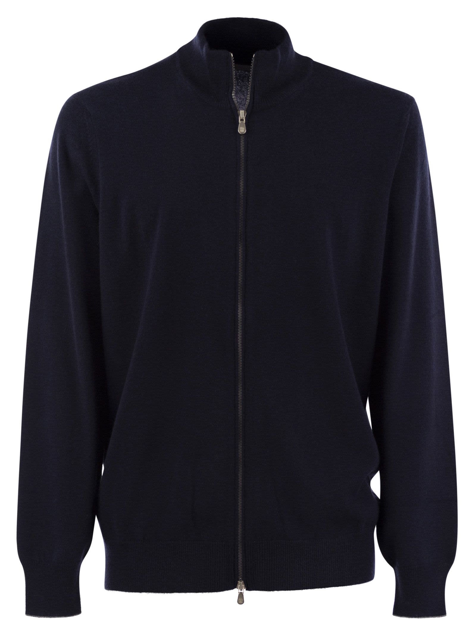 Brunello Cucinelli Men High-Necked Cashmere Cardigan With Zip