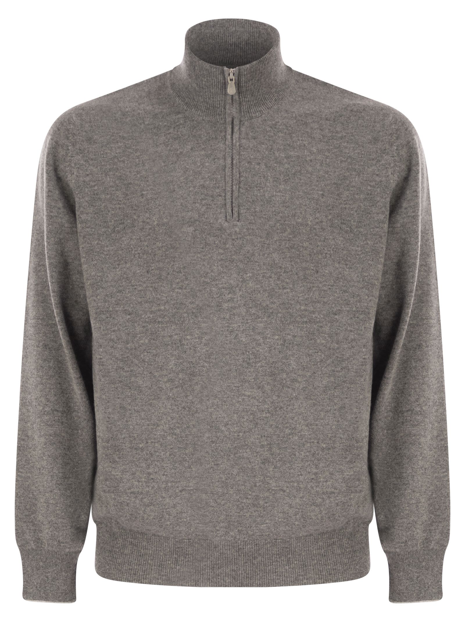 Brunello Cucinelli Men Cashmere Turtleneck Sweater With Zipper