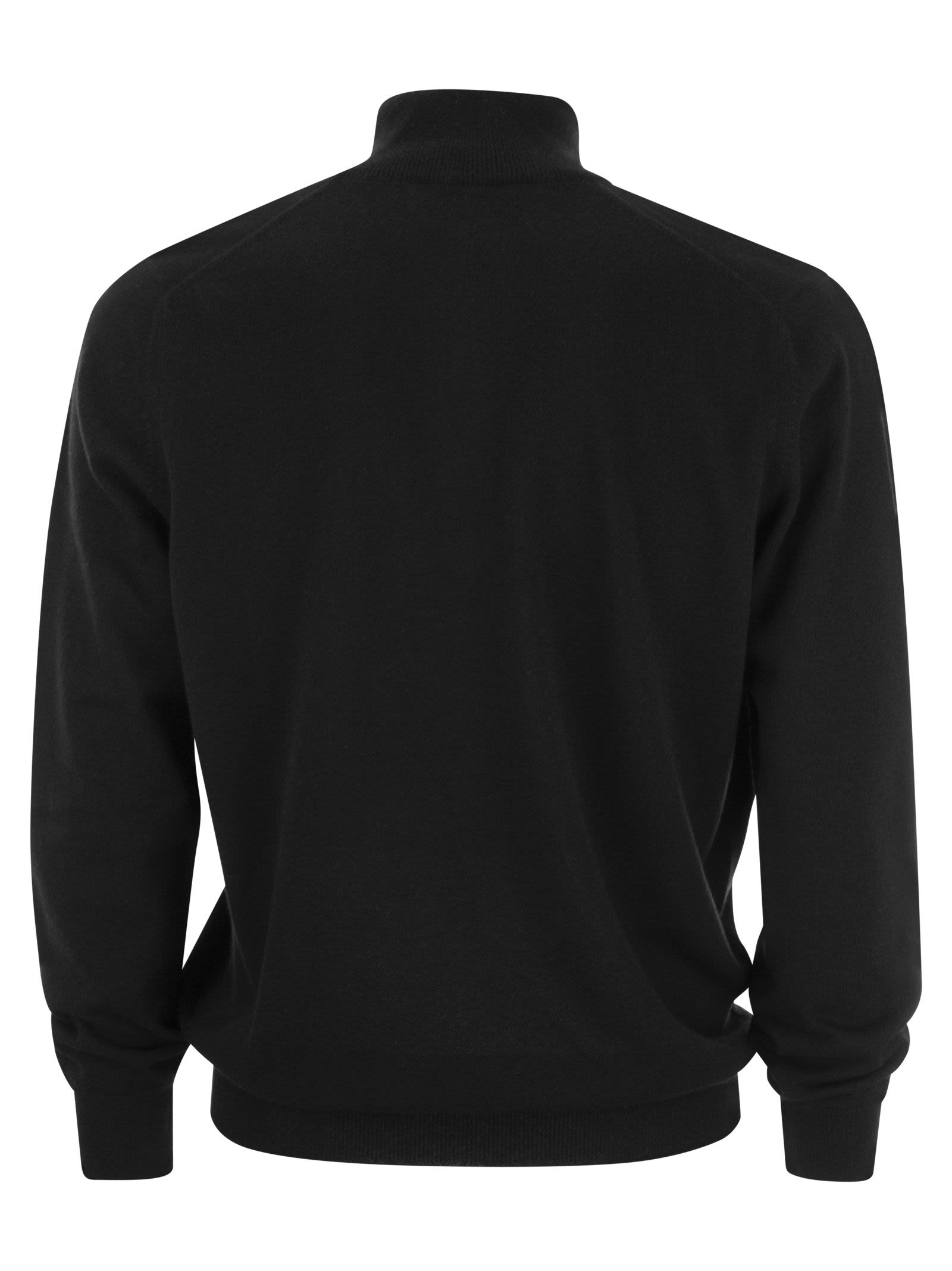 Brunello Cucinelli Men Cashmere Turtleneck Sweater With Zip