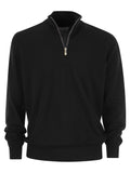Brunello Cucinelli Men Cashmere Turtleneck Sweater With Zip