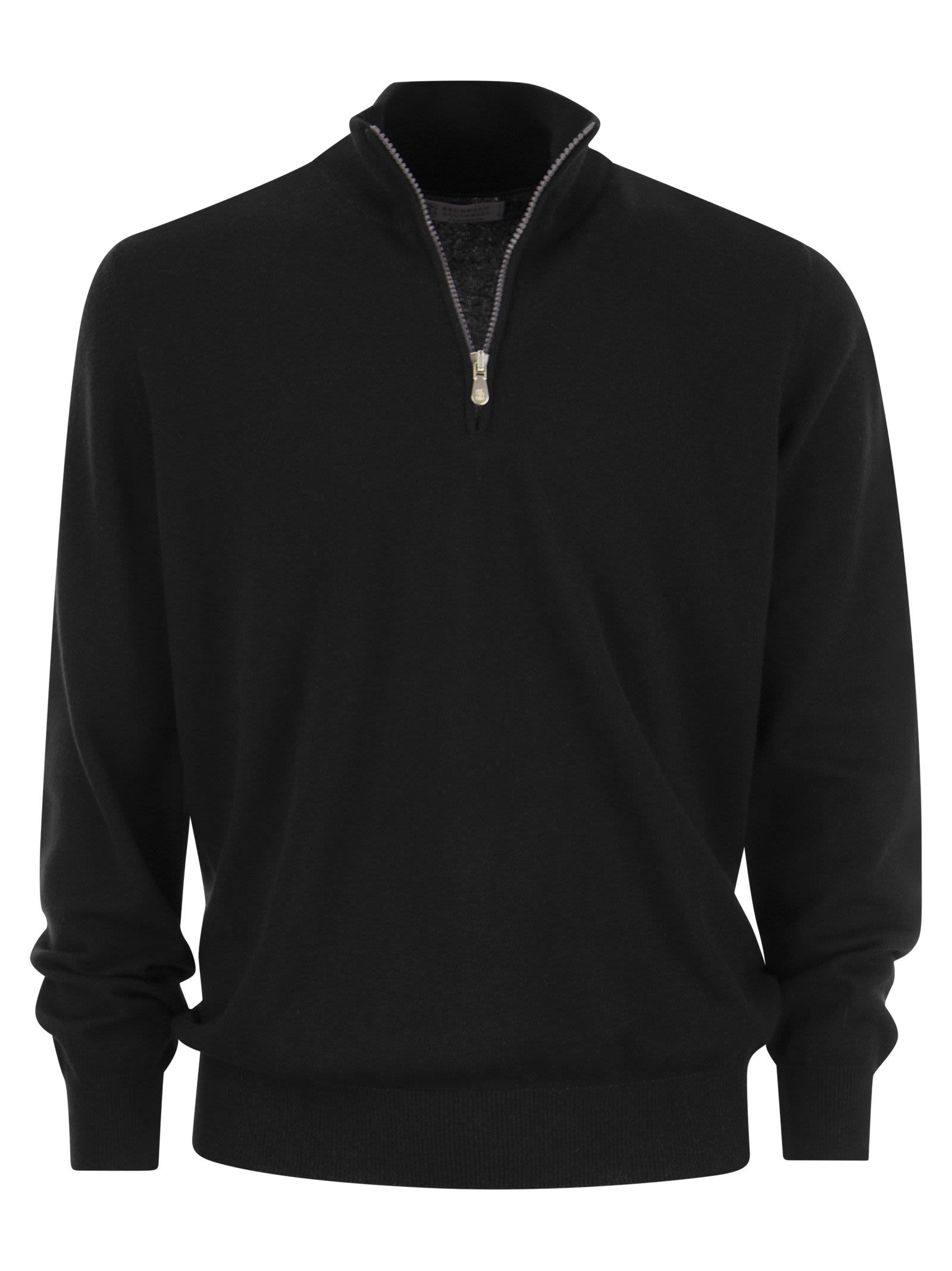 Brunello Cucinelli Men Cashmere Turtleneck Sweater With Zip