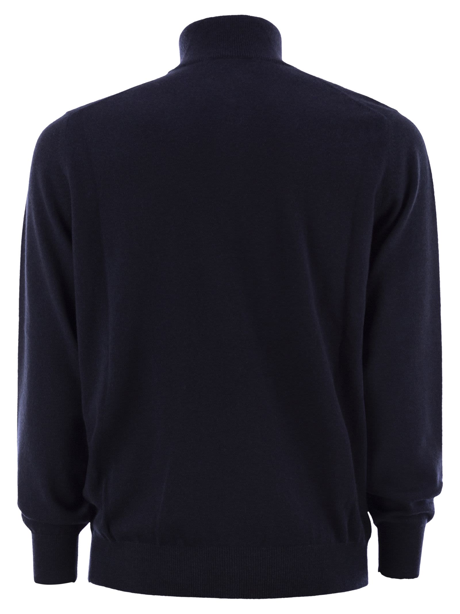 Brunello Cucinelli Men Cashmere Turtleneck Sweater With Zipper