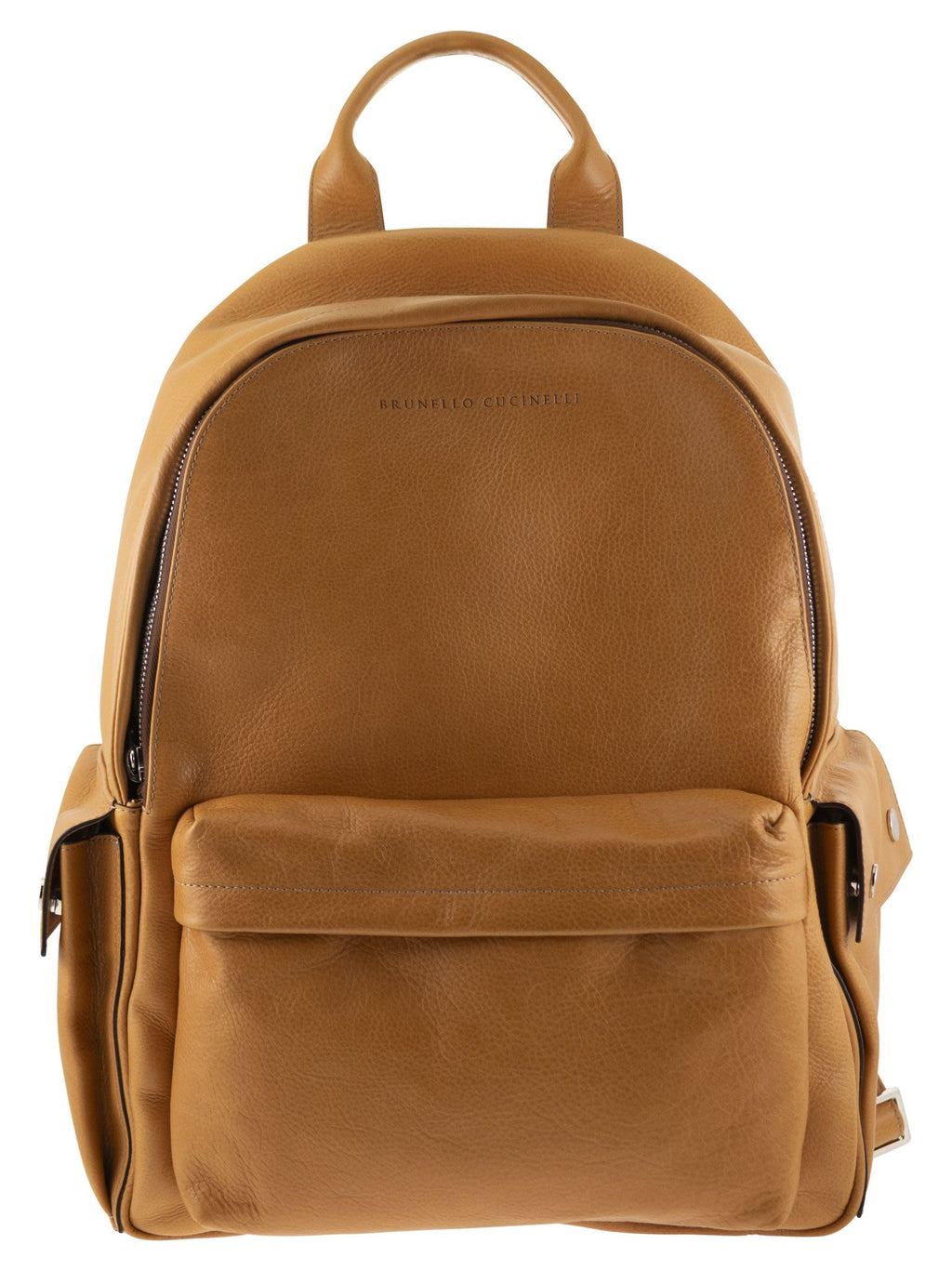 Brunello Cucinelli Men Grained Leather Backpack With Patch Pockets