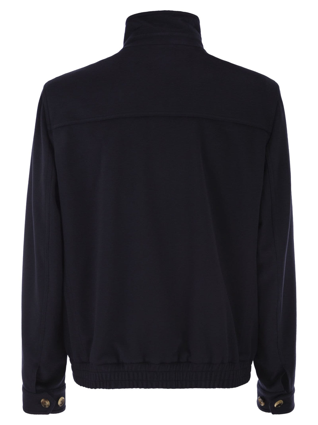Brunello Cucinelli Men Virgin Wool Bomber Jacket With Stand Collar