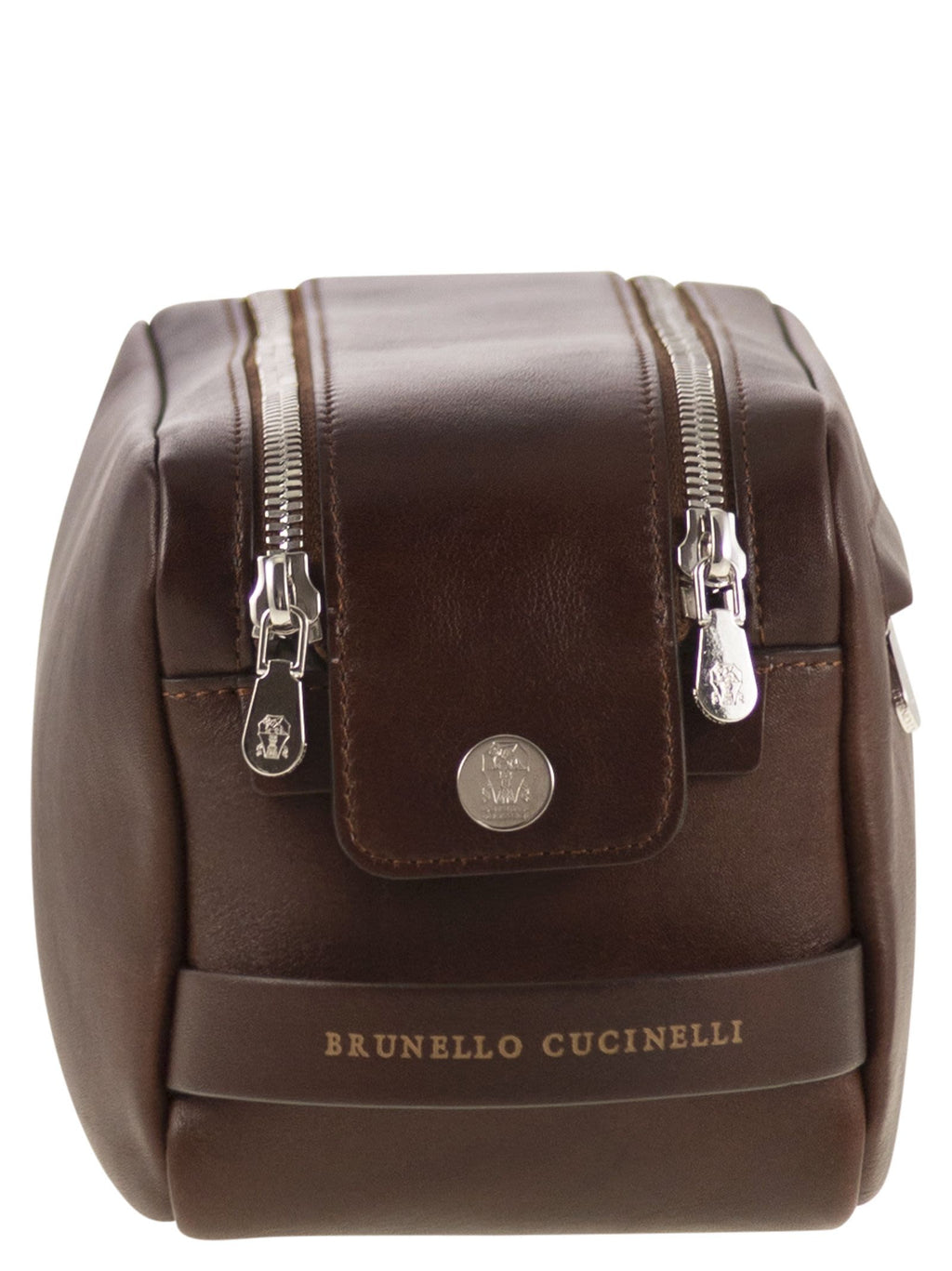 Brunello Cucinelli Men Leather Beauty Case With Double Zip