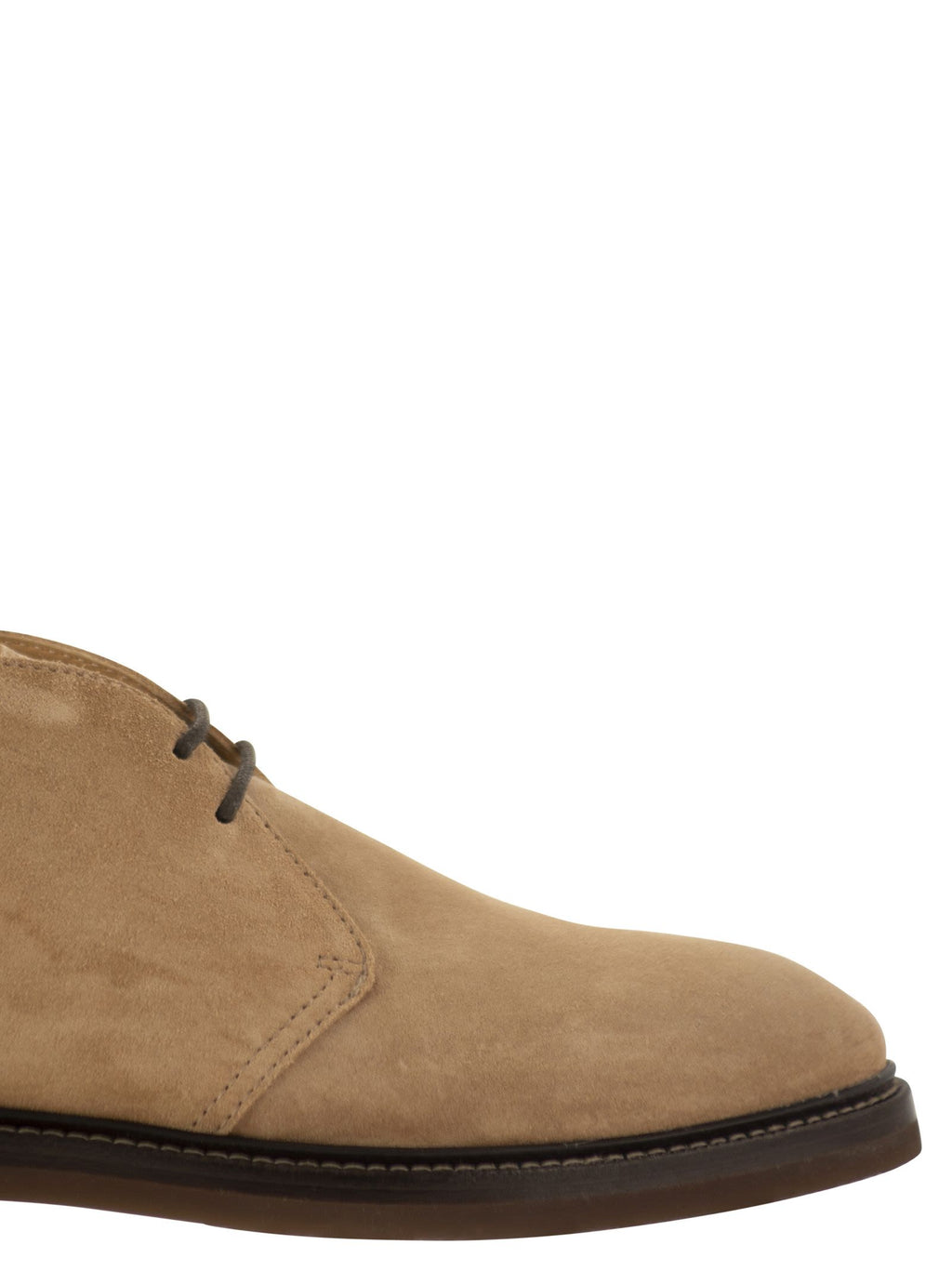 Brunello Cucinelli Men Suede Desert Boots With Rubber Sole