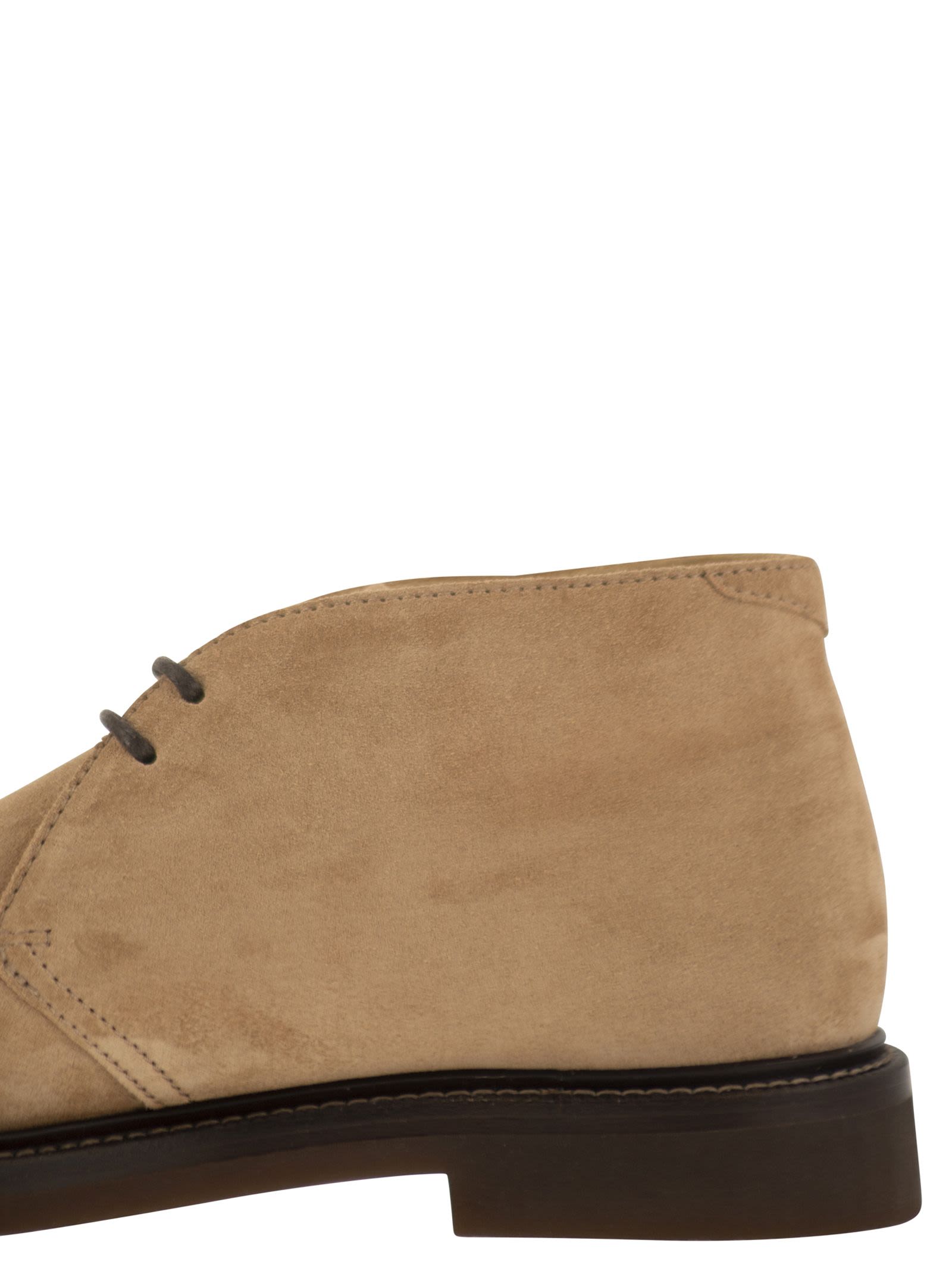 Brunello Cucinelli Men Suede Desert Boots With Rubber Sole