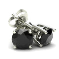 14k White Gold 1/3ct Round Cut Black Diamond Studs