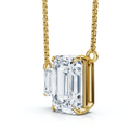 1 1/2Ct Emerald Cut Toi et Moi Diamond Pendant 14k Gold Lab Grown