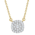 1/4 Ct Diamond Cushion Shape Pendant Lab Grown Yellow Gold Women's Necklace