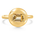 Candy Button 14k Yellow Gold Emerald Cut Citrine Ring