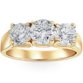 3ct Diamond Three Stone Wedding Anniversary Ring 14k Yellow Gold Size Selectable