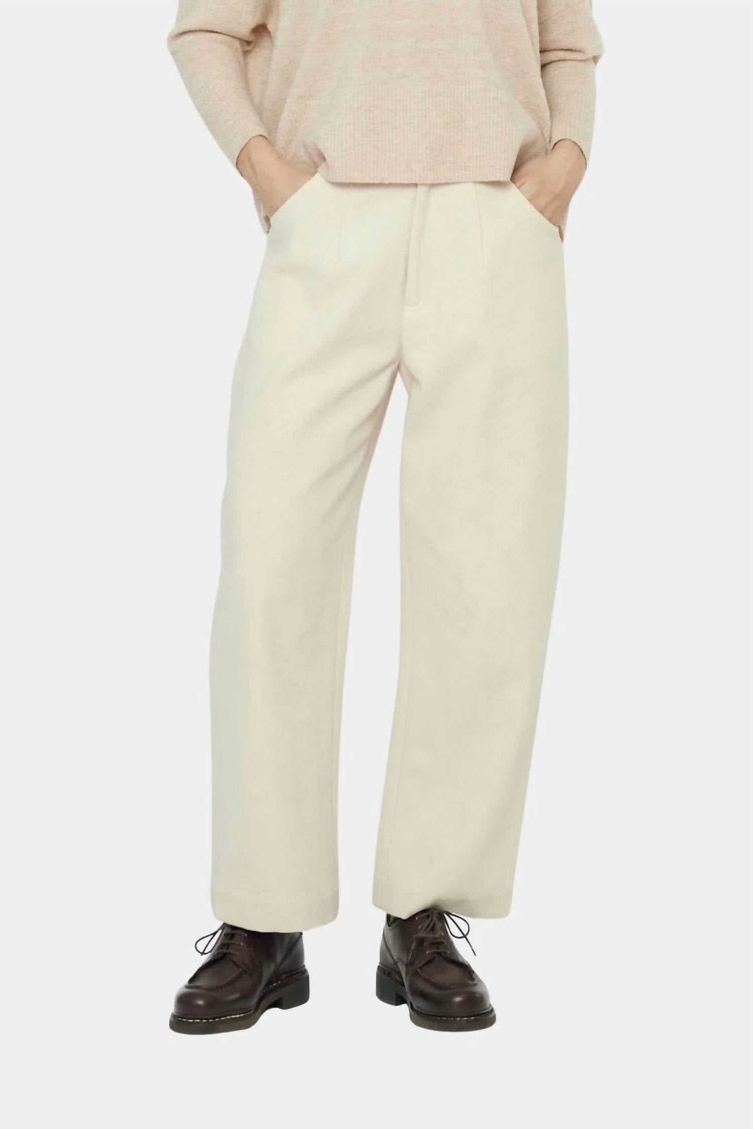 Signature Curve Legged Trousers In Off White
