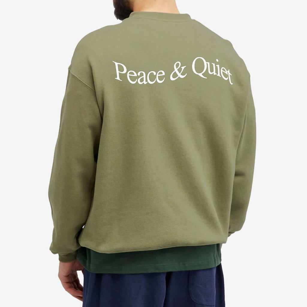Men's Wordmark Crewneck Sweatshirt In Olive